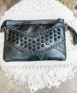 Texas Bling Rylee Chain Studded Clutch Bags