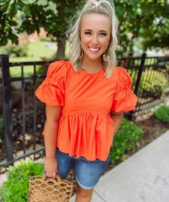 &MERCI Lauren Cotton Poplin Babydoll Top