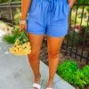 Kori Courtney Linen Shorts- Royal Blue Bottoms
