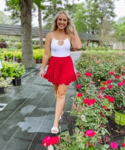 Trend Shop Bottoms Jade Mini Pleated Skirt- Cranberry 7 Trend Shop Bottoms Jade Mini Pleated Skirt- Cranberry