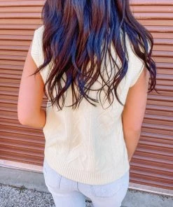 Adele. B Fiona Relaxed Fit Sweater Vest- Yellow Tops