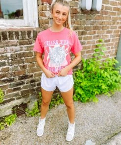 Love Tree Sonia Fitted Athletic Shorts- White Bottoms