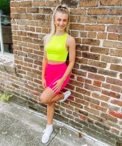 Zenana Premium Taylor Seamless Cropped Tank Top- Neon Lime Tops 5 Zenana Premium Taylor Seamless Cropped Tank Top- Neon Lime Tops