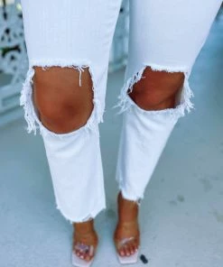 Kancan Denim Dakota High Rise Straight Leg Distressed Jeans