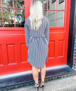 Kori Rosalie Stripped Asymmetrical Dress Dresses