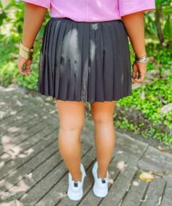 Very J Kenna Pleated Skirt- Black Bottoms 8 Very J Kenna Pleated Skirt- Black Bottoms