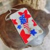 Texas Bling American Flag Beaded Phone Pouch Bags