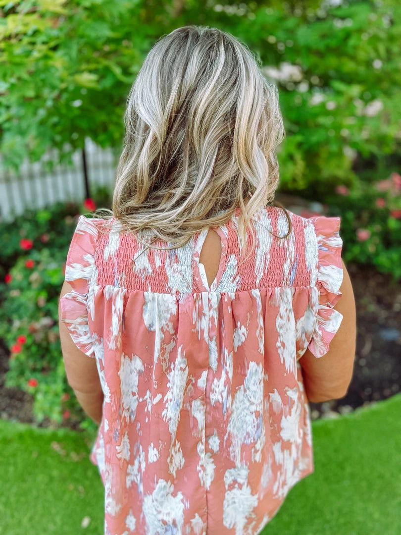 Hayden Plus Peyton Watercolor Smocked Yoke Ruffled Tank Top 6 Hayden Plus Peyton Watercolor Smocked Yoke Ruffled Tank Top