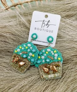 Texas Bling Beaded Cupcake Earrings Jewelry