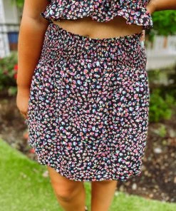 Entro Carolyn Multi Cheetah Smocked Mini Skirt Bottoms
