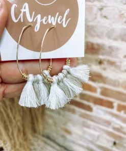 Texas Bling Dream Dorothy Earrings- Cream/Gold/ Brown