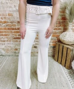 Trend Notes Ambrie High Rise Belted Flare Pants