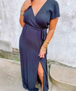 Ee:some Ella Solid Woven Maxi Dress Dresses