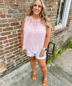 Hailey & Co Plus Barbara Crochet Neckline Tank Top 7 Hailey & Co Plus Barbara Crochet Neckline Tank Top