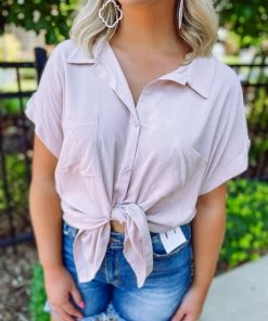 Cezanne Mia Solid Drop Shoulder Woven Top- Dark Blush