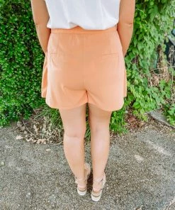 J. NNA Eloise Solid Pockets Skort- Coral