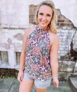 Trend Notes Tops Jada Paisley Floral Keyhole Detail Top 13 Trend Notes Tops Jada Paisley Floral Keyhole Detail Top