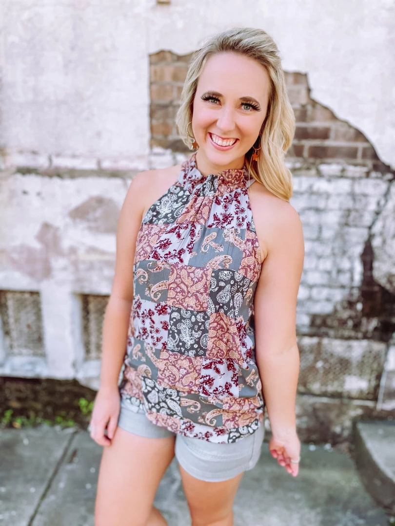 Trend Notes Tops Jada Paisley Floral Keyhole Detail Top 7 Trend Notes Tops Jada Paisley Floral Keyhole Detail Top