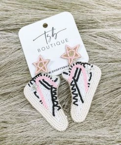 Texas Bling Star Beaded Sneaker Earrings