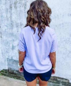 143 Story Tops Morgan Scallop Edge Detail Top