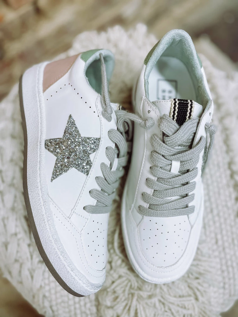Texas Bling Shoes Paz Star Sneaker- Silver Sparkle 1 Texas Bling Shoes Paz Star Sneaker- Silver Sparkle