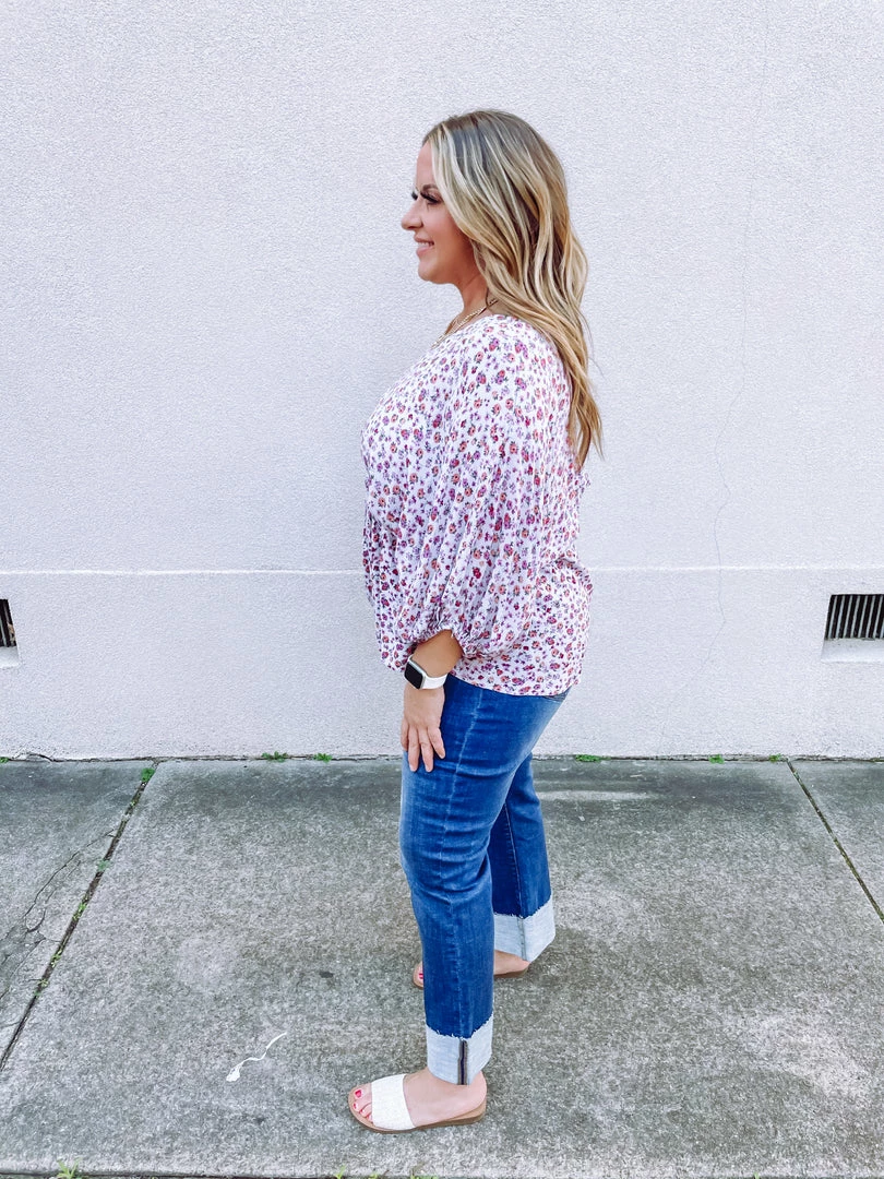 Hayden Plus Brooke V Neck Dolman Floral Top 4 Hayden Plus Brooke V Neck Dolman Floral Top