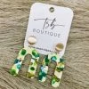Texas Bling Jewelry Sadie Rainbow Lime & Blue Earrings