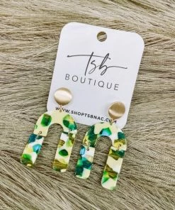 Texas Bling Jewelry Sadie Rainbow Lime & Blue Earrings