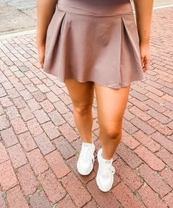 Love Tree Bottoms Brandy Mini Skort- Taupe