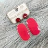 Texas Bling Jewelry Livia Stone Drop Earrings- Red/ Red