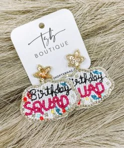 Texas Bling Birthday Squad Beaded Earrings Jewelry