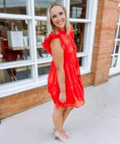 Entro Stephanie Iridescent Mock Neck Dress 9 Entro Stephanie Iridescent Mock Neck Dress