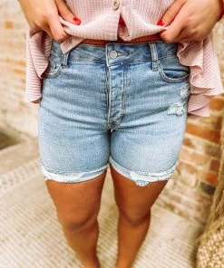 Special A Darla Mid Rise Boyfriend Shorts Denim