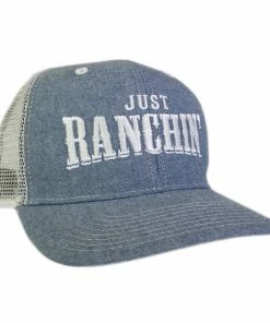 Texas Bling Just Ranchin Hat- Light Denim/White Hats