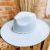 Texas Bling Felt Hats Saylor Wide Brim Felt Hat- Baby Blue