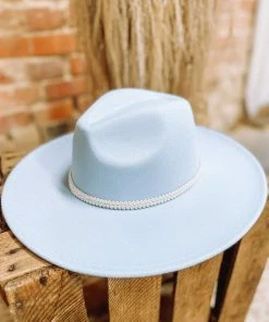 Texas Bling Felt Hats Saylor Wide Brim Felt Hat- Baby Blue