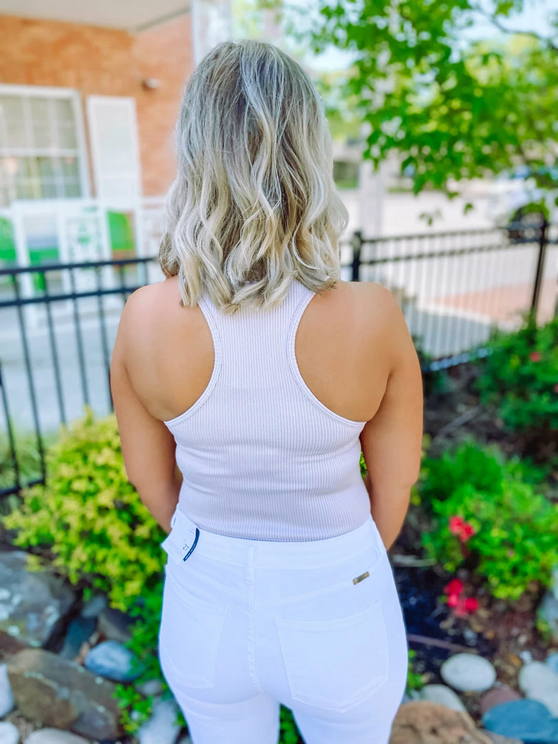 Trend Notes Tops Ellis Rib Knit Halter Bodysuit- Pastel Violet 3 Trend Notes Tops Ellis Rib Knit Halter Bodysuit- Pastel Violet