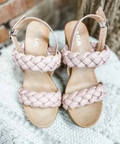 Mia Afia Wedges- Blush