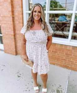 Hayden Teagan Floral Tie Front Smocked Dress Plus