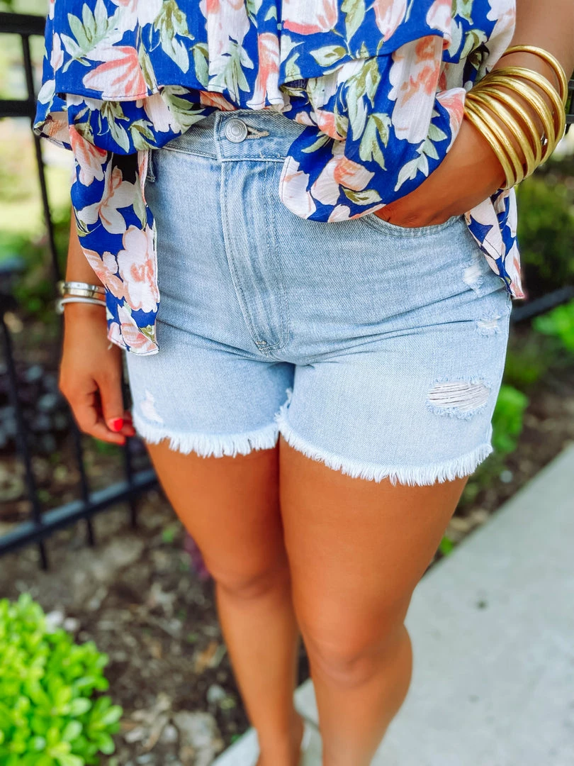 Just Black Denim Take Me Away: Resort Edition Lillian High Rise Distressed Cut Off Shorts 1 Just Black Denim Take Me Away: Resort Edition Lillian High Rise Distressed Cut Off Shorts