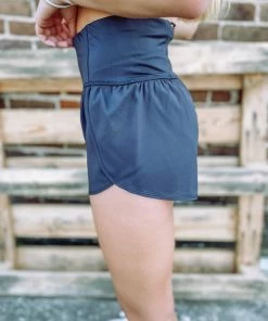 Love Tree Bottoms Sonia Fitted Athletic Shorts- Black 9 Love Tree Bottoms Sonia Fitted Athletic Shorts- Black