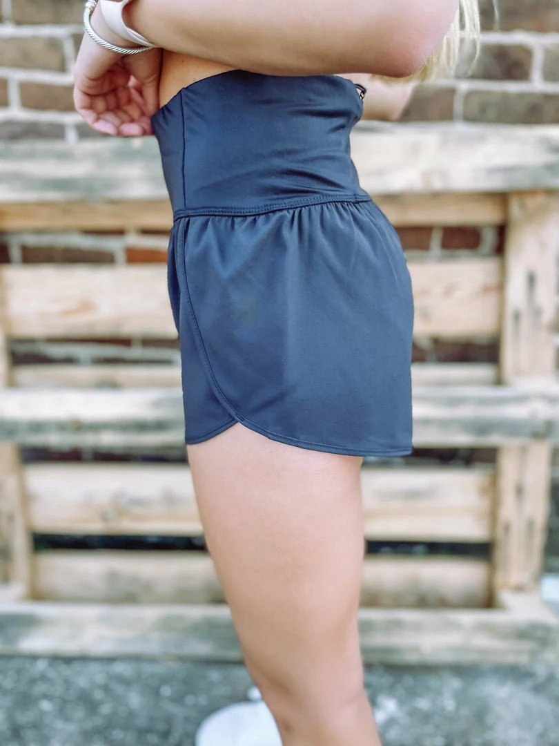 Love Tree Bottoms Sonia Fitted Athletic Shorts- Black 3 Love Tree Bottoms Sonia Fitted Athletic Shorts- Black