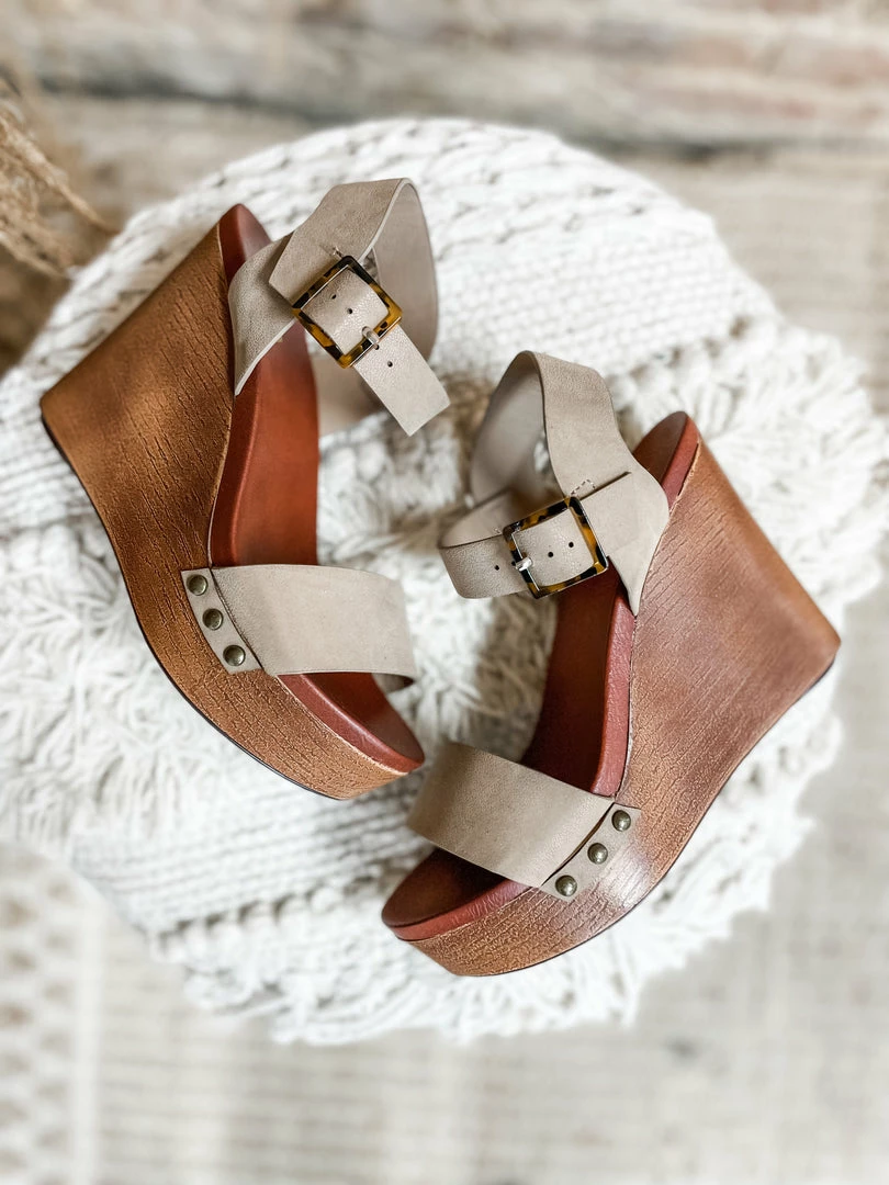 Mia Shoes Senna Wedges- Tan 2 Mia Shoes Senna Wedges- Tan
