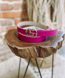 Texas Bling Basic GG Buckle Belt- Fuchsia Belts
