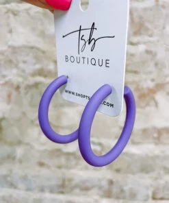 Texas Bling Oakley Loop Earrings- Purple