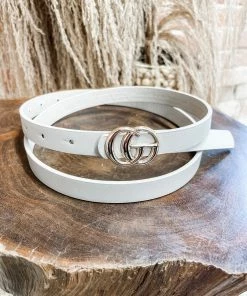 Texas Bling Skinny GG Belt- Grey Belts