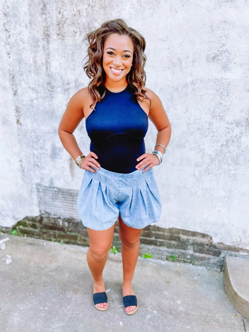 Trend Notes Ellis Rib Knit Halter Bodysuit- Black Tops 1 Trend Notes Ellis Rib Knit Halter Bodysuit- Black Tops