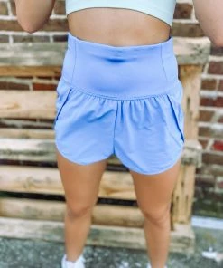 Love Tree Sonia Fitted Athletic Shorts- Blue