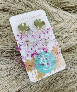 Texas Bling Paris Double Oval Drop Earrings- Pink Jewelry