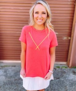 Oddi Plus Camila Triangle Reverse Coverstitch Top Tops